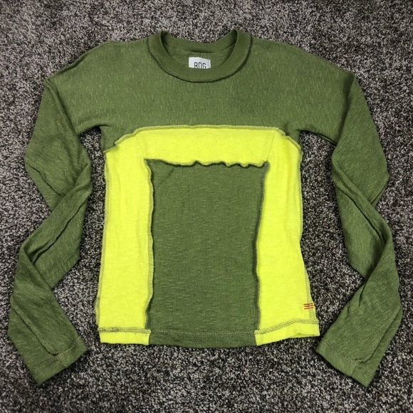 BDG Urban Outfitters Women’s Green Color Block Long Sleeve Size Small - Picture 1 of 10